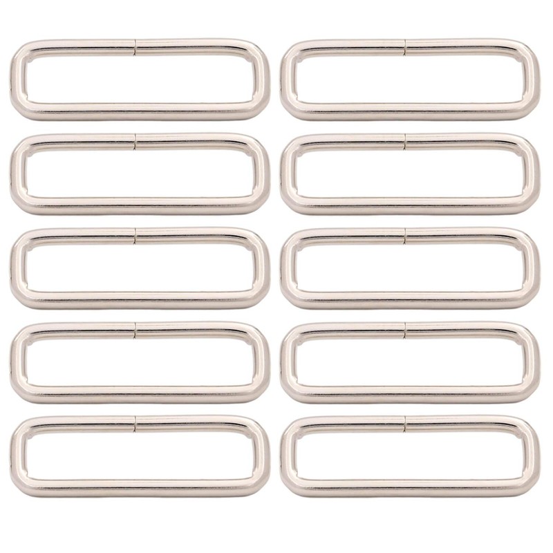 Wuuycoky 2"X0.4" Inner Length Silvery Rectangle Rings Flat Loop Ring