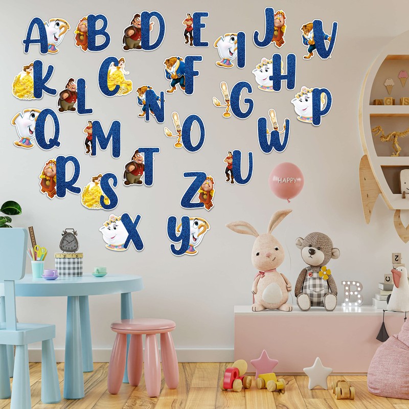 Seyal® Bauty & The Beast A-Z Alphabet Wall Sticker
