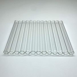 Glass Tubes 12 Piece, Reusable Glass Straws 4 Inch Long, OD 10 mm, Thickness 1.5 mm, Industrial Borosilicate Glass Tubing for Short Cup (10mm-4IN-Clear)