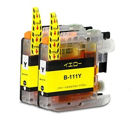 pomme LC111Y Yellow Dye Value Set of 2, Compatible with Brother, Remaining Level Indicator Function, ISO14001/ISO9001 Certified Factory (LC111 LC111-4PK)