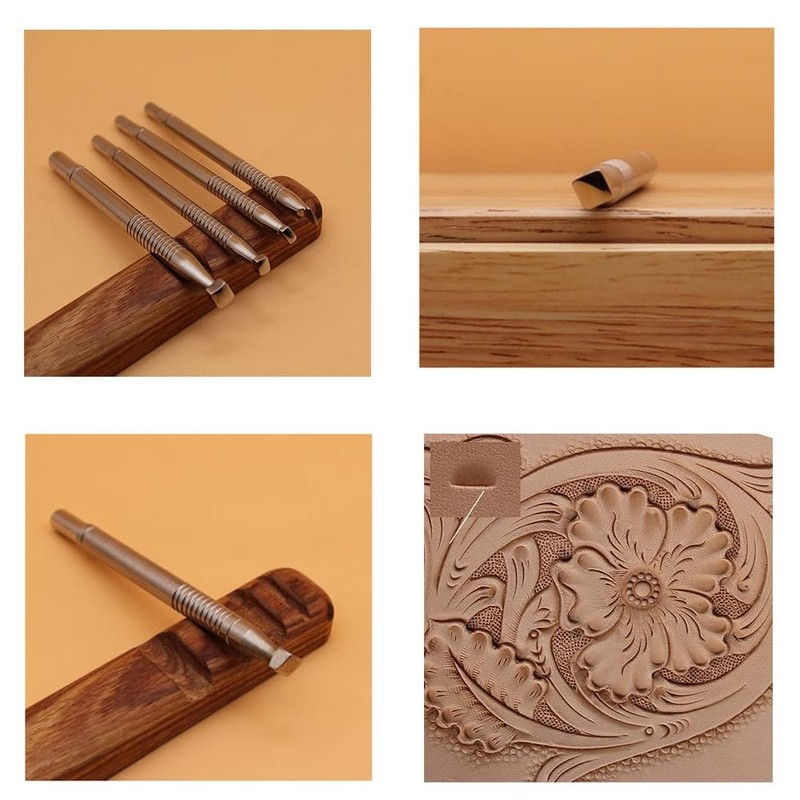 Singring Leather Stamping Tool Beveling Set 3Pcs Smooth Beveler Stamps