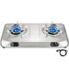 BesNerg 2 Burner Propane Stove Two burner, Portable Stainless Steel