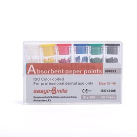 Dental Absorbent Paper Points Color Coded .02/.04/.06 Tapper For Root Canal Endodontic (.06 Taper, Mix #15-40)