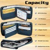 Admetus RFID Wallet for Men Leather Zip Wallet Bifold Card