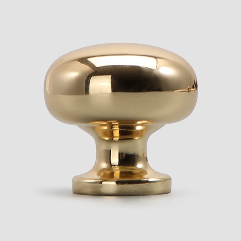 YAGU 10 Pack Polished Brass Kitchen Cabinet Knobs 1-1/8 Inch