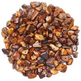 Pack of 500 Gemstone Beads Tiger's Eye Beads for Threading Crystal Beads 5-8 mm Irregular Drilled Gemstone Beads for Crafts Natural Stone Beads for DIY Bracelets Chains Earrings Jewellery
