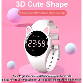 Fitness Tracker Pedometer Watch, No App No Phone Required, USB Charge 1 Hour for 20 Days Use, IP68 Waterproof Digital Watch with Alarm Clock Timer Distance Step Tracker for Kid Teen Boys Girls