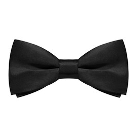 LJBFNN Bow Ties for Boys Pre-tied Boys Bow Tie Adjustable Kids Bow Tie Solid Color Bowtie for Graduation/Party/School/Casual (black)