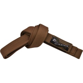 Athletics Gear AG Martial Arts Karate Belt, 100% Cotton with Multiple Stitching Belts for BJJ, Judo, Taekwondo and Karate (Brown, 280cm)