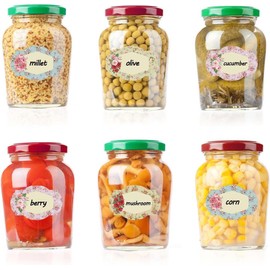 250 Vintage Floral Jar Label Stickers - Blank Paper Labels for Kitchen Jars, Sauce Bottles, and Candy Containers, 2 x1. 2 Inches