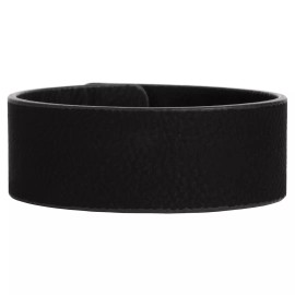 Unbranded Perfect For Laser Engraving, Black Leatherete Cuff Bracelet, Silver Snaps, Blank