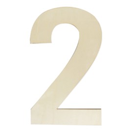 Wooden Numbers 12 Inch, Large Wooden Number 2 Shapes Cutouts Big Blank Unfinished Wood Numbers for DIY Craft Wall Decor Painting Birthday Wedding Party Decoration Kitchen Room Home Decorations
