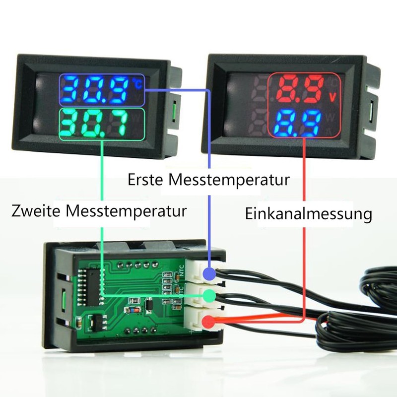 Measurement 4~30V Direct Power Supply Red + Blue Dual Display