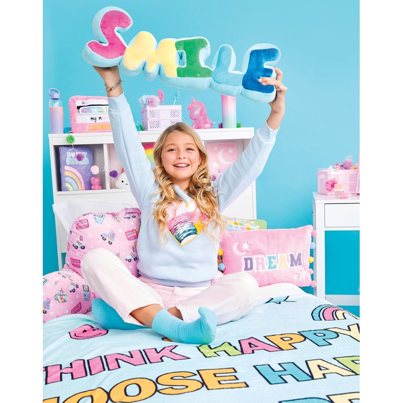 iscream Rainbow Dream Applique 16" x 10" Rectangular Furry Accent