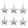 Pack of 6-8cm 3D Glitter Star Baubles Christmas Tree Decorations