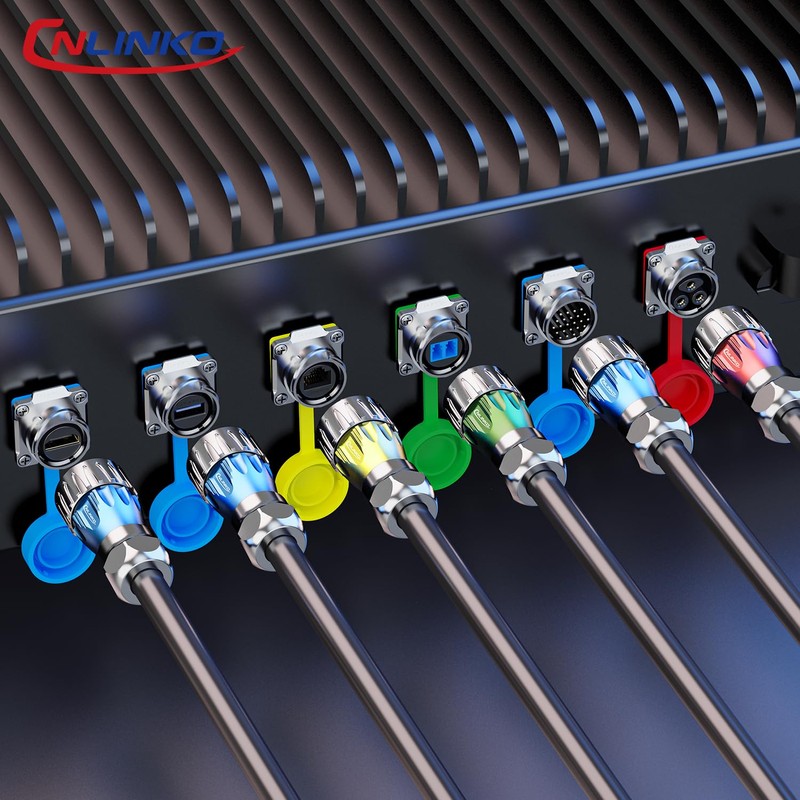 CNLINKO DH-24 3-Pin Industrial Waterproof Connectors, IP68 Circular Connectors, Carbide