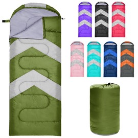 Zusentee Sleeping Bag 3-4 Seasons for Outdoor Camping Warm Single Adults Waterproof Lightweight Ultralight Sleeping Bag for Adults Children Camping Hiking Travel Army Green