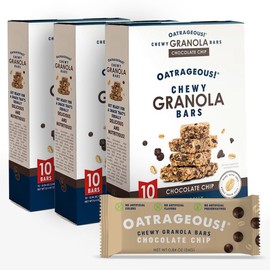 OATRAGEOUS! Chewy Granola Bars, Chocolate Chip Granola Bar Made with Whole Grain Oats for Protein, Healthy Grains and Fiber, Healthy Snacks for Adults and Kids, Snack or Breakfast Bars, 3 pack