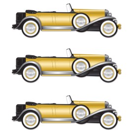 Beistle Great 20's Roadster Car Photo Prop Backdrops, 51" Long, Set of 3- Automotive Vehicle Wall Decoration, Themed Cut Out