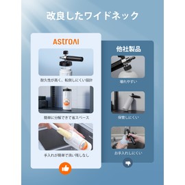 AstroAI Foam Cannon, Car Wash Foam Gun, Capacity 3.3 gal (1 L), 1/4, with Quick Connector Plug, For High Pressure Washers, Pressure Washing Guns, 0.04 inch (1.0 mm) Nozzle Diameter, High Foam,