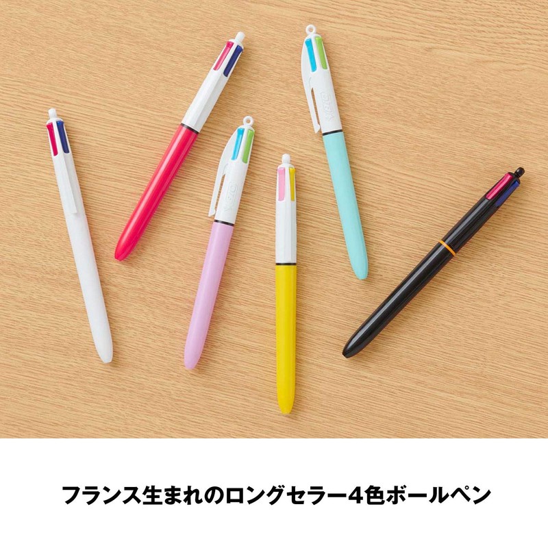 BIC (Bic) Ballpoint Pen 4-Color Ball Pen Multi-Color Orange Barrel