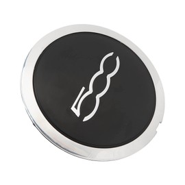 1Pc Heat Resistant Center Wheel Hub 68078419AC Replacement for FIAT 500 2012 to 2022 (White Circle White Letter)