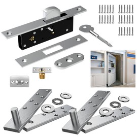 Pisman Pivot Door Hinges, Hidden Hinge Heavy Duty with Accessories for Wood Secret,Hidden Bookcase,Murphy Bookshelf 360 Degree Rotation (Advanced Lock Style, Large)