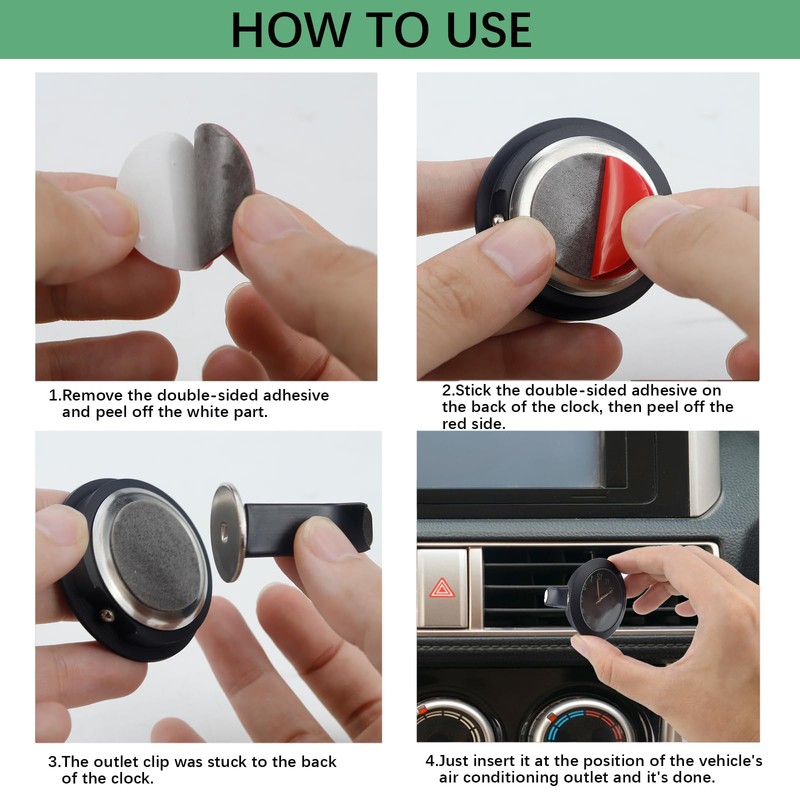 Car Dashboard Clock, Mini Luminous Car Clocks, Universal Automotive Clock,