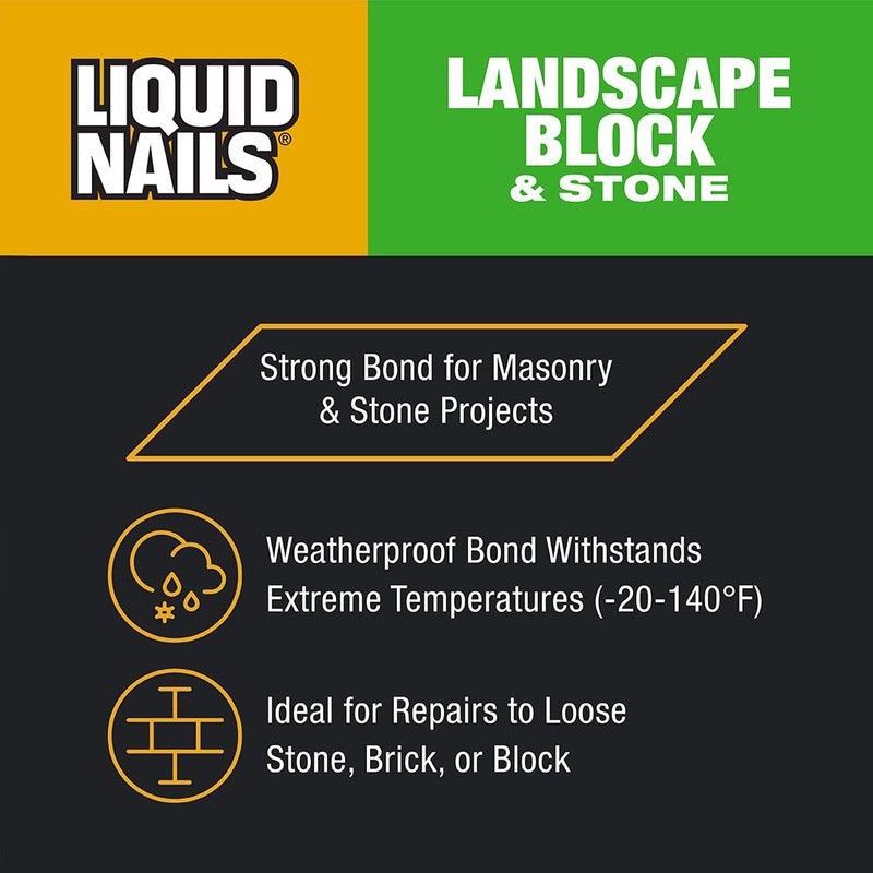 Liquid Nails - LN-905 Landscape Block Adhesive (LN905), Low VOC,
