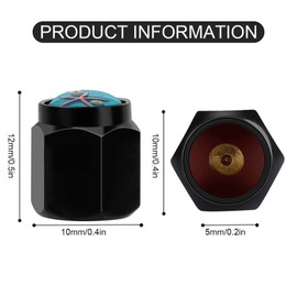 Muishi The Sea Urchin's Skeletons Tire Valve Stem Caps, Aluminum Black Stem Tire Valve Caps Universal Stem Covers for Cars, SUVs, Trucks, Bikes, Motorcycles, Bicycles (4 Pack)