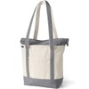 Lands' End Natural Long Handle Zip Top Canvas Tote Natural/silver