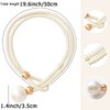 Folmywy Curtain Tiebacks with Big Pearl 2 Pack Adjustable Boho