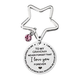 Mother's Day Gifts for Grandma from Granddaughters Grandsons Never Forget that I Love You Keychains Grandma Birthday Christmas Gift for Nana Grandmother Presents
