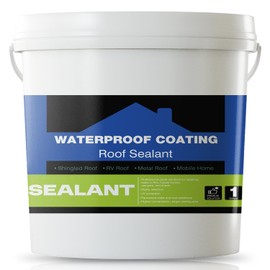 Silicone Roof Sealant, White Elastomeric Roof Waterproof Coating, Complete Waterproofing - UV-Resistant, Durable - Water Sealer - for RV, Campers, Trailers, Basement & Masonry - 1 Gallon