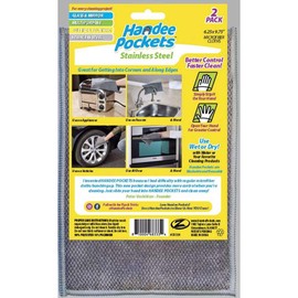 HANDEE POCKETS Stainless Steel Microfiber Cleaning Cloths with Built-in Pockets, 6.25 in. W x 9.75 in. L, 2 Pack - Ultra Absorbent, Reusable, Streak-Free for Stainless Steel
