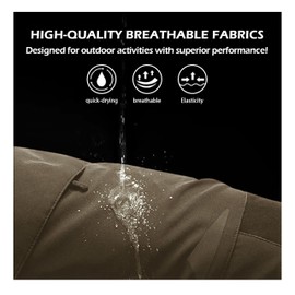 Hello MrLin Cargo Shorts for Man Waterproof Stretch Multi Pockets Quick-Dry Outdoor Camping Running Athletic Men's Shorts Khaki