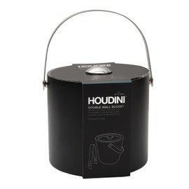 Houdini Bucket, Includes Ice Tongs, Black
