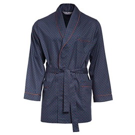 Revise RE-509 Elegant Men's Dressing Gown - Short - 100% cotton– Darkblue C4 – S