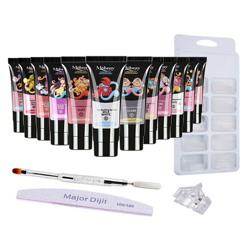 12 Colors 15ml Quick Building Nail Glue Transparent Nail Molds