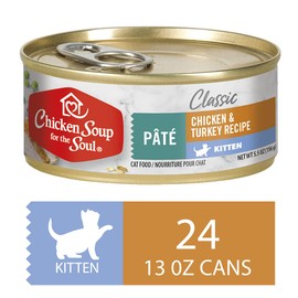 Chicken Soup for the Soul Pet Food - Wet Cat Food - Twenty Four 5.5 oz Cans - Pate - Soy, Corn and Wheat Free, No Artificial Flavors or Preservatives