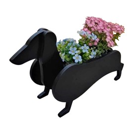 QUINTRA Dog Shaped Flower Pot Flower Pot Decorations Animal Shape Cartoon Flower Pot Pet Puppy Flower Pot Indoor and Outdoor Garden Decoration Flower Pots (D, B)