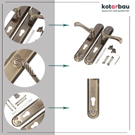 Kotarbau Door Handle, Door Fittings Door handle, Door Handle Set, Long Plate Lever handle Set, Inner and Outside Door Handle Door Fitting