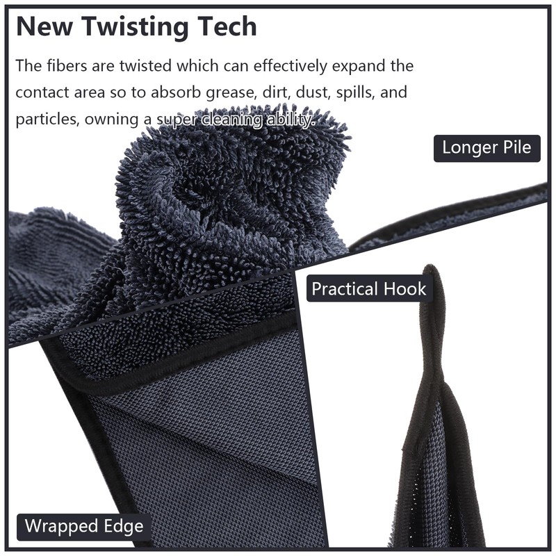 ASelected 2 PCS Microfibre Cloth Extra Large and Thick 90x60