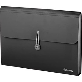 Accordian File Organizer Black, 13 Pocket Expanding File and Cover Folder with Labels, Plastic Portable Desktop Letter A4 Paper – by Enday