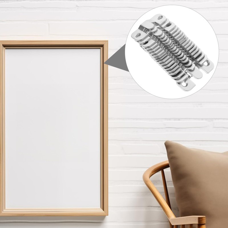 jojofuny 20pcs Stainless Steel Flush Mount Bracket Photo Frame Hanging