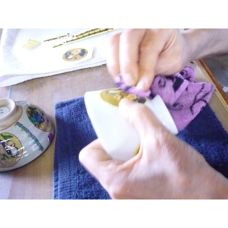 Kutani [Rice Bowl] Large Wind God Raijin Nakura