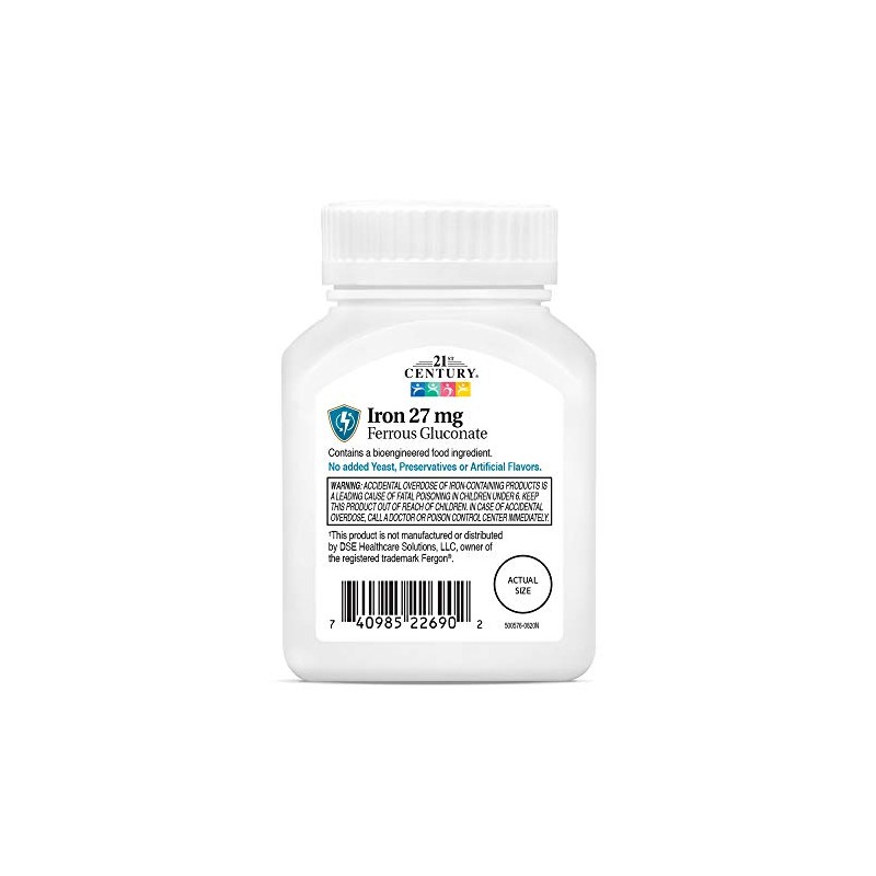 21st Century 21st Century Iron 27 Mg Ferrous Gluconate Tablets,