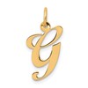 14k Gold Medium Fancy Script Initial G Charm