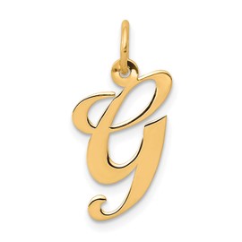 14k Gold Medium Fancy Script Initial G Charm