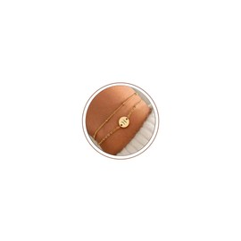 MONOZO Bracelets for Women Trendy - 18K-Gold-Plated Initial Bracelet Dainty Disc Letter H Initial Bracelet Letter Bracelets for Women Jewelry Gifts